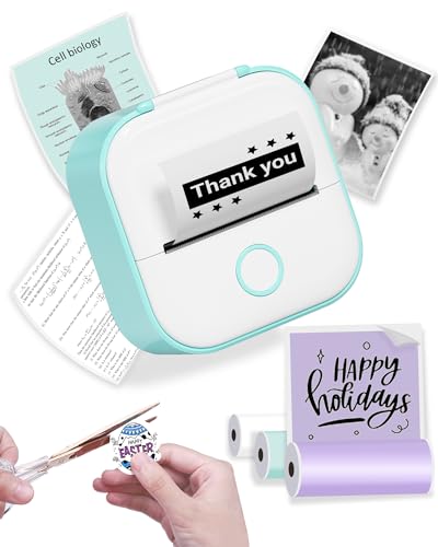 Phomemo Mini Drucker T02,Handy Fotodrucker für Mobiler,Sticker Thermodrucker für Kindertag Geburtstag,Tiny Thermal Photo Printer Praktisch Schulsachen,Lehrerbedarf,Büro,Lernen Zubehör,Druck Buddy von Phomemo