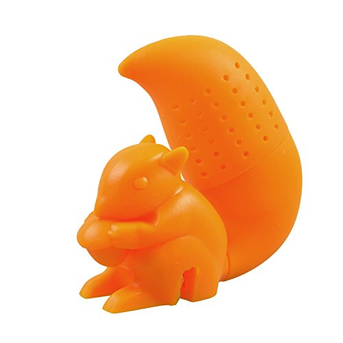 PhoneNatic Niedliches Tier Eichhörnchen - Orange - Tee-Ei aus Silikon (BPA-frei) für losen Tee Tee-Infuser von PhoneNatic