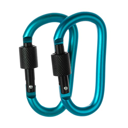 PhoneNatic 2er Set Karabinerhaken Federclip + Schraubverschluss aus Alu (hellblau) von PhoneNatic