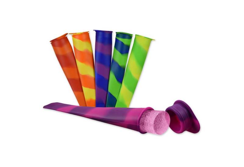 PhoneNatic Eisform 6x Eis-Pops Set Eis zum selber machen - Silikonformen mit Deckel von PhoneNatic