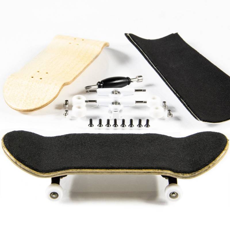 PhoneNatic Miniskateboard Finger-Skateboard Bau Set - Fingerboard - Griffbrett, Design 2 (Hellbraun) von PhoneNatic