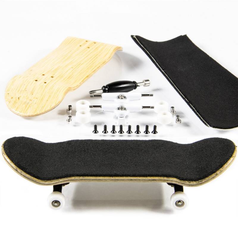 PhoneNatic Miniskateboard Finger-Skateboard Bau Set - Fingerboard - Griffbrett, Design 3 (Gelbbraun) von PhoneNatic