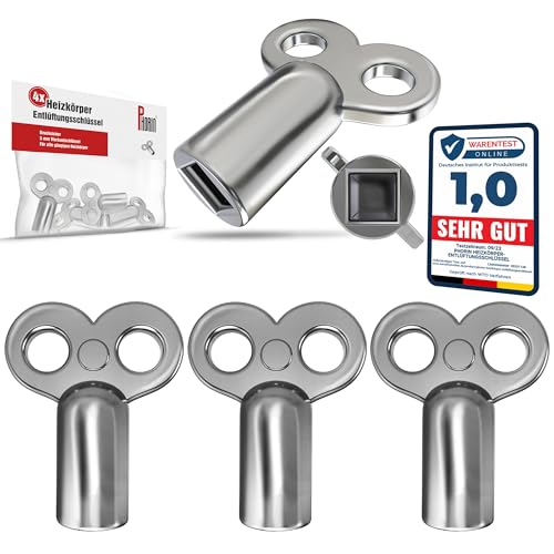 Phorin® 4x Heizungsentlüftungsschlüssel - Universal für alle Heizkörper - 5 mm Robuster und Stabiler Entlüfter Phorin® 4x Heizungsentlüftungsschlüssel - Universal für alle Heizkörper - 5 mm Robuster und Stabiler Entlüfter von Phorin