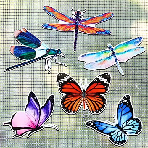 12 Stück Fligengitter Magnete Schmetterling Libelle Fliegengittertüren Schutz Dekorative Fligengitter Magnete für Tür Fenster Flexibel Doppelseitig für Fligengitter Schieben Hält Haustier von Photect