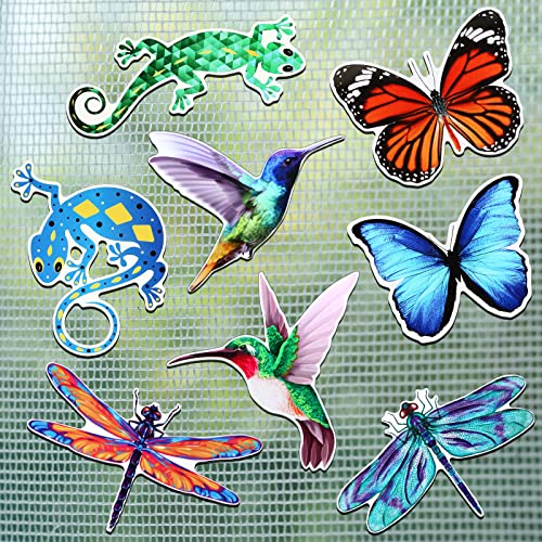Photect 16 Stück Fliegengitter Aufkleber Magnet Fliegengitter Sichtbar Machen Schmetterling Libelle Kolibri Gecko Einziehbar Fliegengitter Tür Magnete für Mehrfarbig Küchen Büro Deko, 8 Stil von Photect
