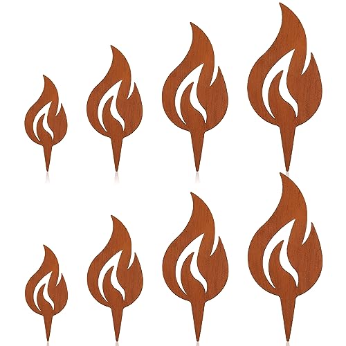 Photect 8 Stück Rostige Flammen Metall Dekorative Kerzenflammen für Drinnen Draußen Winter Weihnachten Haus Gartenstecker Dekoration Photect 8 Stück Rostige Flammen Metall Dekorative Kerzenflammen für Drinnen Draußen Winter Weihnachten Haus Gartenstecker Dekoration von Photect
