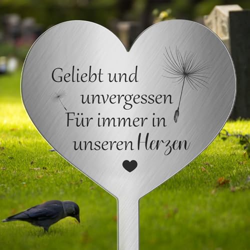 Photect Grabstecker Metall Herz Mit Spruch Geliebt Und Unvergessen Für Immer in Unseren Herzen - Grabdekoration Wetterfest Frostbeständig Grabschmuck Zum Erinnerung Andenken Dekoherz Trauer Photect Grabstecker Metall Herz Mit Spruch Geliebt Und Unvergessen Für Immer in Unseren Herzen - Grabdekoration Wetterfest Frostbeständig Grabschmuck Zum Erinnerung Andenken Dekoherz Trauer von Photect