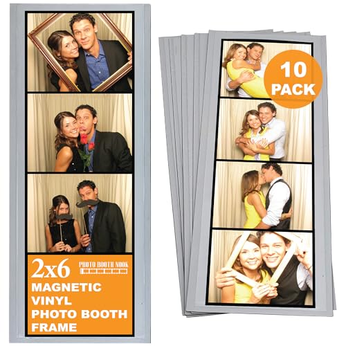 Photo Booth Nook Flexibler magnetischer Bilderrahmen (10 Stück) | kristallklares Display mit starkem Magnet | 5 x 15 cm von Photo Booth Nook