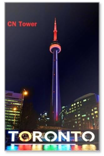 CN Tower Toronto At Night Toronto Downtown Kanada Kühlschrankmagnet von Photomagnet