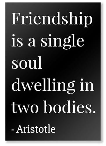 Friendship is a single soul living in two body Kühlschrankmagnet mit Aristotele-Zitaten, acryl, Schwarz von Photomagnet