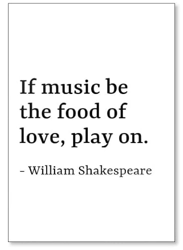If music be the food of love, play on. Kühlschrankmagnet William Shakespeare Zitate, weiß von Photomagnet