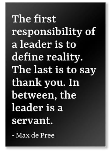 Kühlschrankmagnet mit Zitat „The first responsibility of a leader is to defi.“ – Max de Pree Zitate, Schwarz von Photomagnet