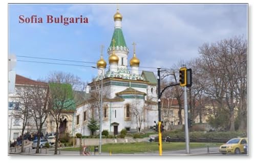 Russische Kirche, Kirche des Heiligen Nikolaus der Wundermacher, Sofia, Bulgarien Kühlschrankmagnet von Photomagnet