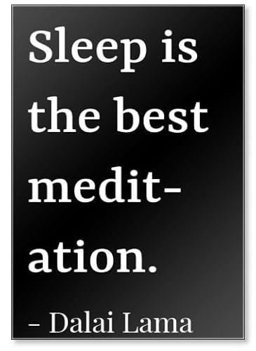 Sleep is the best meditation. Kühlschrankmagnet Dalai Lama Zitate, Schwarz von Photomagnet