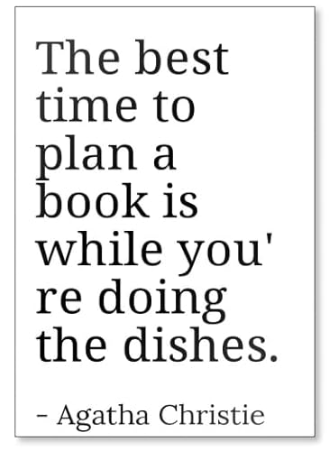 The best time to plan a book is while you'r. Kühlschrankmagnet mit Zitaten von Agatha Christie, weiß von Photomagnet