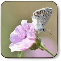 Schmetterling & Blumen Untersetzer Original Design Hardboard Mug Mat von PhotoArtDesing