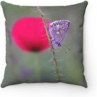 Mohn Und Schmetterling Kissenbezug Florales Wohndekor Mohn Und Schmetterling Kissenbezug Florales Wohndekor von PhotoArtDesing