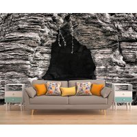 Höhle, Wandbild, Tunnel, Perspektive, Eingang, Wandverkleidung, Wandverkleidung Tapeten, Selbst Selbstklebende Tapete, Abnehmbarer, Wiederverwendbar von PhotoDecorByDani