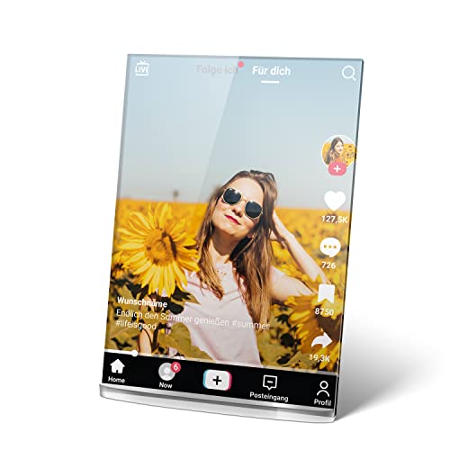 PhotoFancy® - Acrylglas Bild im TikTok Design personalisiert mit deinem Foto und Text - Aufsteller als personalisierte Geschenkidee für alle Follower und Fans des Videoportals - Größe A4 von PhotoFancy