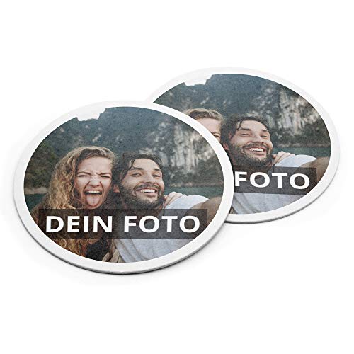 PhotoFancy® – Bierdeckel mit Foto personalisiert - Personalisierbare Bierdeckel Bedrucken (Pappe, 100er Set) von PhotoFancy