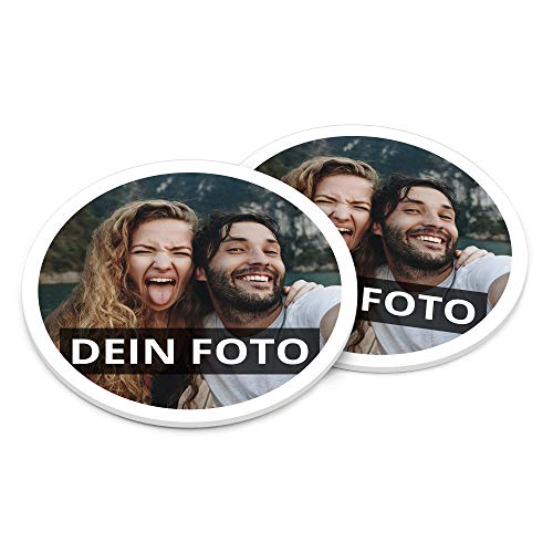 PhotoFancy® – Untersetzer mit Foto personalisiert - Personalisierbare Kunststoff Untersetzer Bedrucken (Kunststoff, 6er Set) von PhotoFancy