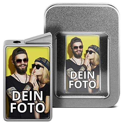 PhotoFancy® - Feuerzeug mit eigenem Foto Bedrucken - personalisiertes Gasfeuerzeug inkl. Metall-Geschenk-Box von PhotoFancy