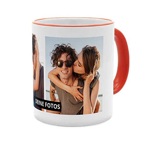 PhotoFancy® - Fototasse 'Collage' - Personalisierte Tasse mit eigenem Foto - Orange - Layout Collage 2 Bilder von PhotoFancy