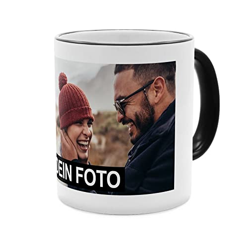 PhotoFancy® - Fototasse - Personalisierte Tasse mit eigenem Foto - Schwarz - Layout 1 Bild von PhotoFancy