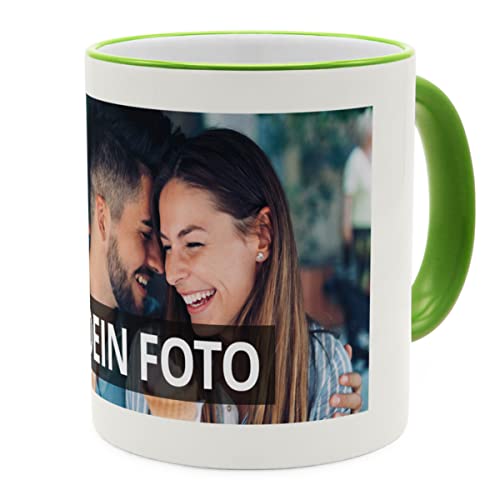 PhotoFancy® - Fototasse mit eigenem Bild - Personalisierte Tasse mit eigenem Foto selbst gestalten - Grün von PhotoFancy