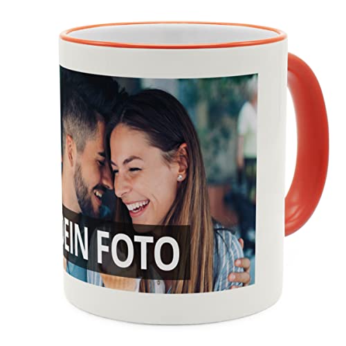 PhotoFancy® - Fototasse mit eigenem Bild - Personalisierte Tasse mit eigenem Foto selbst gestalten - Orange von PhotoFancy