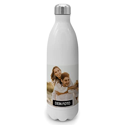 PhotoFancy® - Personalisierte Trinkflasche - Thermo-Trinkflasche mit eigenem Foto selbst gestalten - Thermosflasche aus Edelstahl - Layout und Größe wählen (1 Bild, 1000 ml) von PhotoFancy