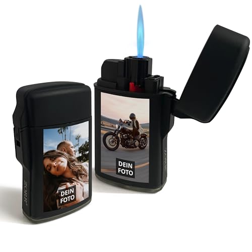 PhotoFancy® - Personalisiertes Feuerzeug mit eigenem Foto - Sturmfeuerzeug Bedrucken - Gasfeuerzeug als Fotogeschenk gestalten - Beidseitig-Bedruckt von PhotoFancy