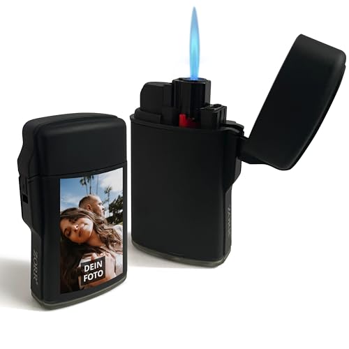 PhotoFancy® - Personalisiertes Feuerzeug mit eigenem Foto - Sturmfeuerzeug Bedrucken - Gasfeuerzeug als Fotogeschenk gestalten - Einseitig Bedruckt von PhotoFancy