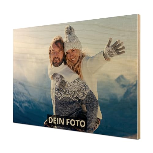 PhotoFancy® – Personalisiertes Holz Wandbild mit eigenem Foto selbst gestalten - Foto auf Holz drucken lassen - Querformat - Birken-Schichtholz 10mm - DIN A0 bis DIN A6 von PhotoFancy