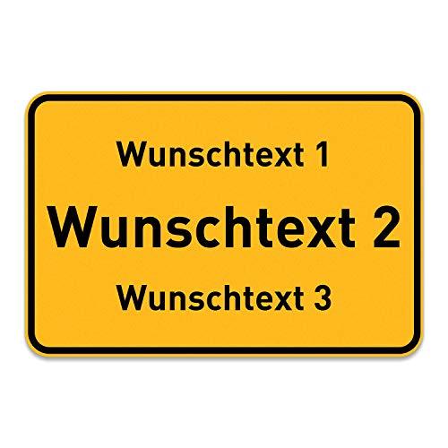 PhotoFancy® - Personalisiertes Ortsschild mit Wunschtext oder Namen - Schild aus 5 mm PVC-Kunststoff - Größe: 60 cm x 40 cm - Design 3 von PhotoFancy