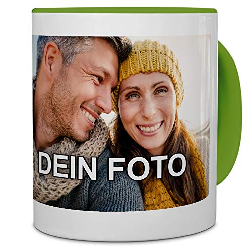 PhotoFancy® - Tasse mit Foto Bedrucken Lassen - Fototasse Personalisieren – Kaffeebecher zum selbst gestalten (Grün) von PhotoFancy