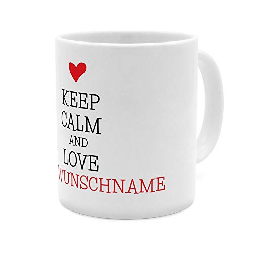 PhotoFancy® Tasse mit Namen personalisiert - Motiv Keep Calm individuell gestalten - Farbvariante Weiß von PhotoFancy