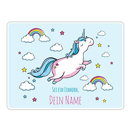 PhotoFancy® - Tischset mit Namen personalisiert - Personalisierbares Tischset Bedrucken (Einhorn) von PhotoFancy