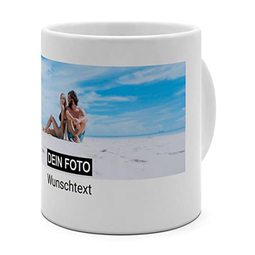 PhotoFancy® - XL XXL Tasse 'Collage' - Personalisierte Fototasse mit eigenem Foto und Text - Große Tasse selbst gestalten - Layout wählen (XXL, 1 Bild + Text) von PhotoFancy