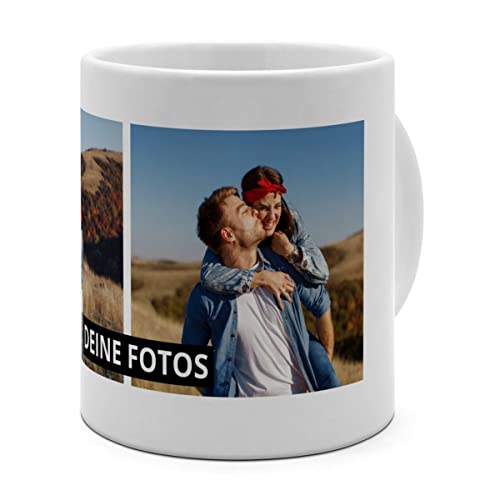 PhotoFancy® - XXL Tasse 'Collage' - Personalisierte Fototasse mit eigenem Foto und Text - Große Tasse selbst gestalten - Jumbo-Becher XXL 750 ml - Layout Collage 2 Bilder von PhotoFancy