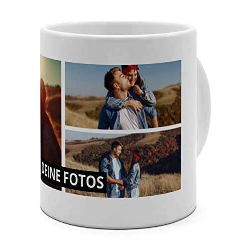 PhotoFancy® - XXL Tasse 'Collage' - Personalisierte Fototasse mit eigenem Foto und Text - Große Tasse selbst gestalten - Jumbo-Becher XXL 750 ml - Layout Collage 3 Bilder von PhotoFancy