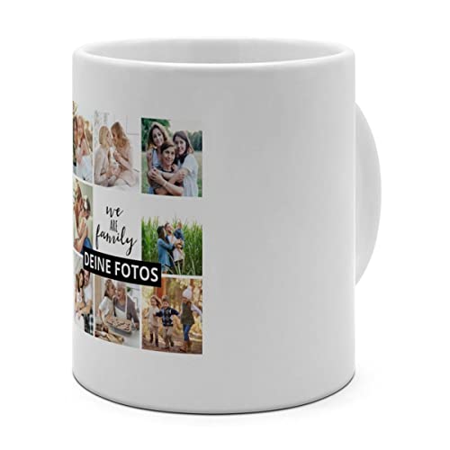 PhotoFancy® - XXL Tasse 'Collage' - Personalisierte Fototasse mit eigenem Foto und Text - Große Tasse selbst gestalten - Jumbo-Becher XXL 750 ml - Layout Collage 8 Bilder von PhotoFancy