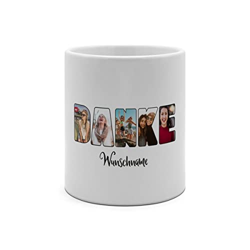 PhotoFancy® - XXL Tasse 'DANKE' - Personalisierte Fototasse mit eigenem Foto und Text - Große Tasse selbst gestalten - Jumbo-Becher XXL 750 ml von PhotoFancy