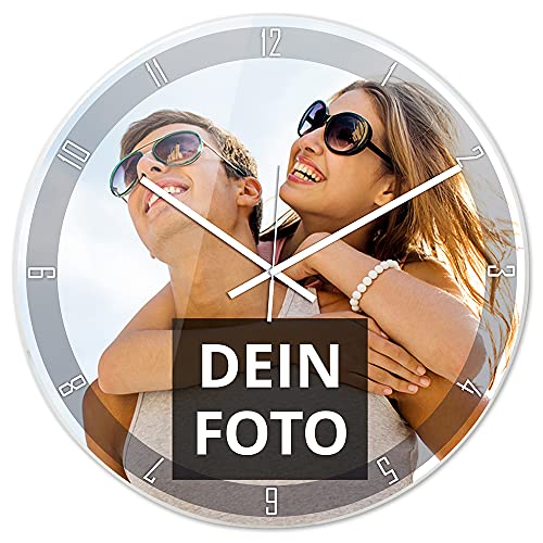 PhotoFancy® - XXL Uhr mit Foto Bedrucken - Fotouhr aus Acrylglas - Wanduhr mit eigenem Motiv selbst gestalten von PhotoFancy