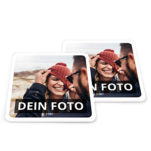 Untersetzer mit Foto personalisiert - Personalisierbare Kunststoff Untersetzer Bedrucken (Eckig) (Kunststoff, 15er Set) von PhotoFancy