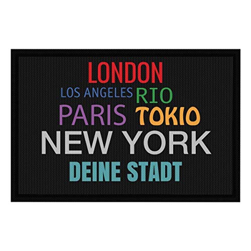 PhotoFancy Fussmatte mit Namen personalisiert - Fußmatte mit Namen Bedrucken (Famous Cities, 60 x 40) von PhotoFancy