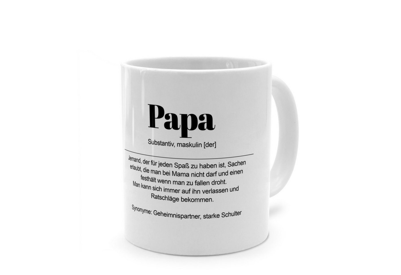 PhotoFancy Tasse mit Definition 'Papa' - Tasse mit Spruch, Tasse Standard - Weiß von PhotoFancy
