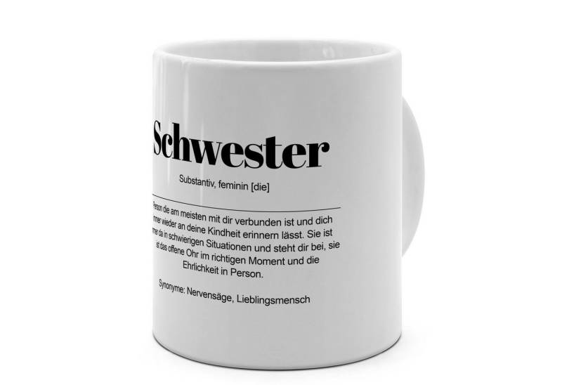 PhotoFancy Tasse mit Definition 'Schwester' - Tasse mit Spruch, Tasse Jumbo XXL von PhotoFancy