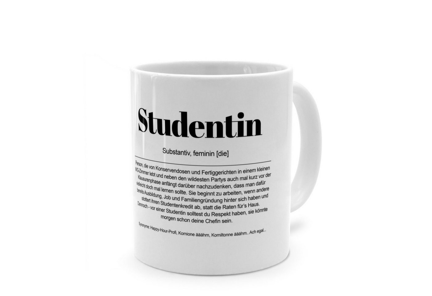 PhotoFancy Tasse mit Definition 'Studentin' - Tasse mit Spruch, Tasse Standard - Weiß von PhotoFancy