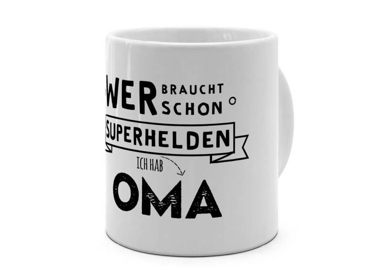 PhotoFancy Tasse mit Spruch 'Wer braucht schon Superhelden - ich hab Oma', Tasse Jumbo XXL von PhotoFancy